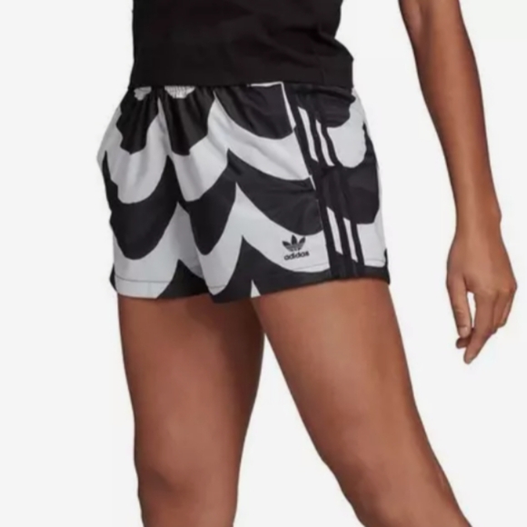 Adidas X Merimekko Pattered Shorts Black White - Picture 1 of 7
